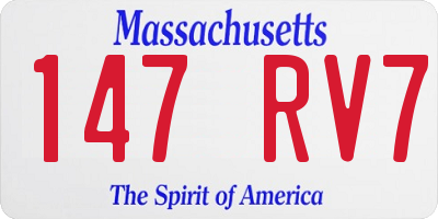 MA license plate 147RV7