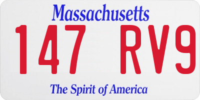 MA license plate 147RV9