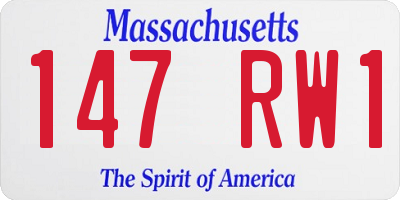 MA license plate 147RW1