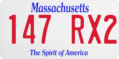 MA license plate 147RX2