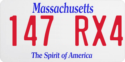 MA license plate 147RX4