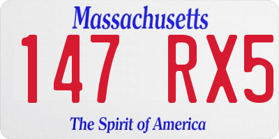 MA license plate 147RX5