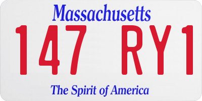 MA license plate 147RY1