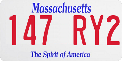 MA license plate 147RY2