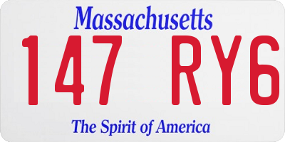MA license plate 147RY6