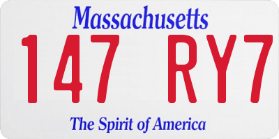 MA license plate 147RY7