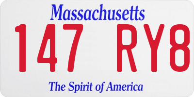 MA license plate 147RY8