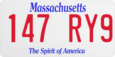 MA license plate 147RY9