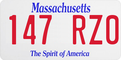 MA license plate 147RZ0