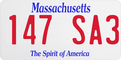 MA license plate 147SA3