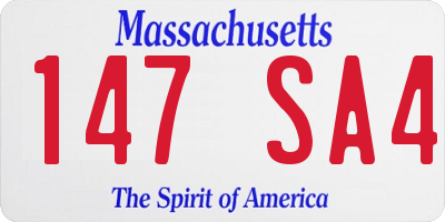 MA license plate 147SA4