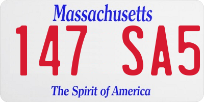 MA license plate 147SA5