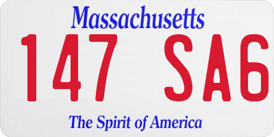 MA license plate 147SA6