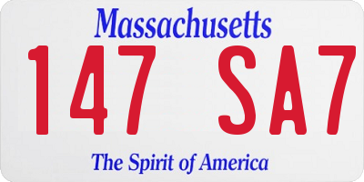 MA license plate 147SA7