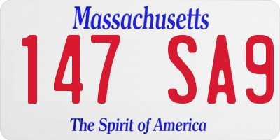 MA license plate 147SA9