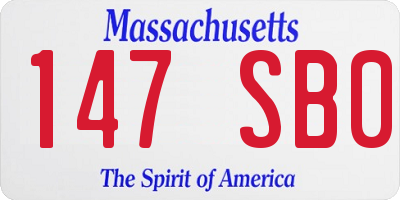 MA license plate 147SB0