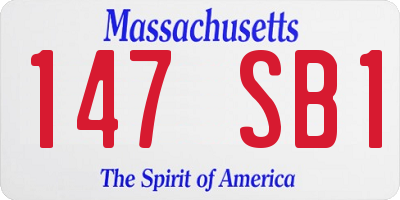 MA license plate 147SB1