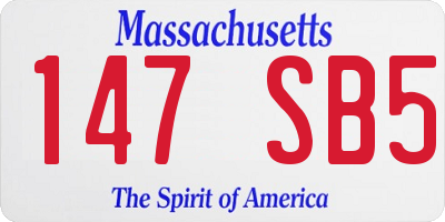 MA license plate 147SB5