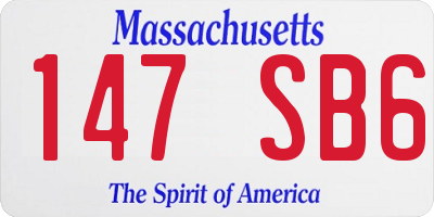 MA license plate 147SB6