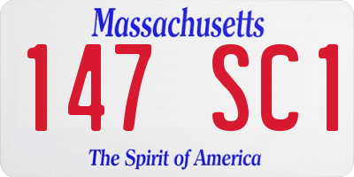MA license plate 147SC1