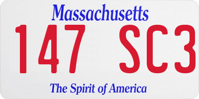 MA license plate 147SC3