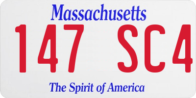 MA license plate 147SC4