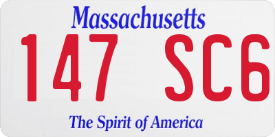 MA license plate 147SC6
