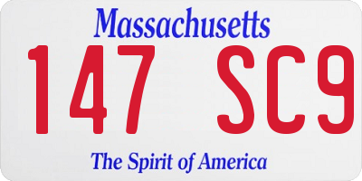 MA license plate 147SC9