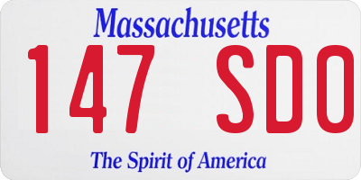 MA license plate 147SD0