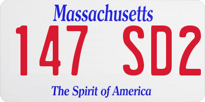 MA license plate 147SD2