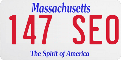MA license plate 147SE0