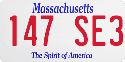 MA license plate 147SE3