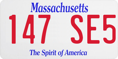 MA license plate 147SE5