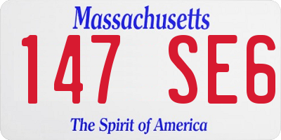 MA license plate 147SE6
