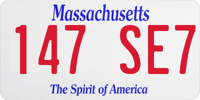 MA license plate 147SE7