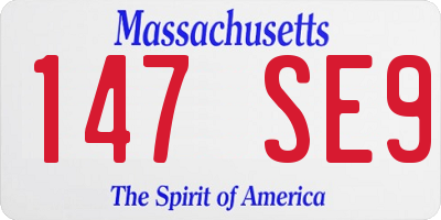 MA license plate 147SE9