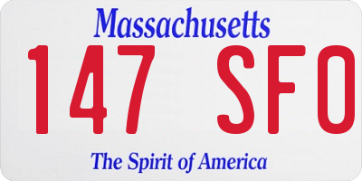 MA license plate 147SF0