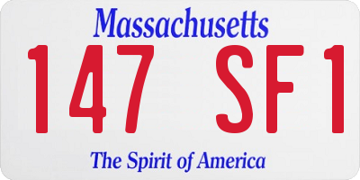 MA license plate 147SF1