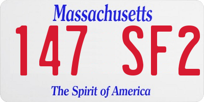 MA license plate 147SF2