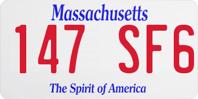 MA license plate 147SF6