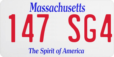 MA license plate 147SG4