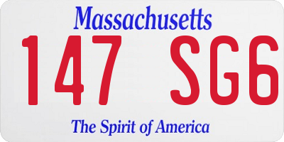 MA license plate 147SG6