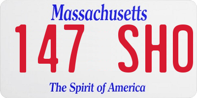 MA license plate 147SH0