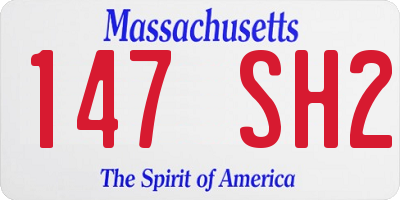 MA license plate 147SH2