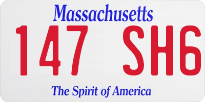 MA license plate 147SH6