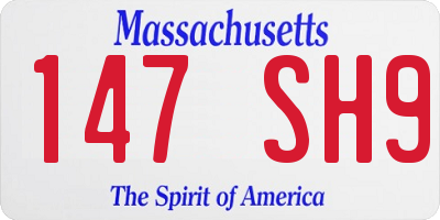 MA license plate 147SH9