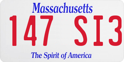 MA license plate 147SI3