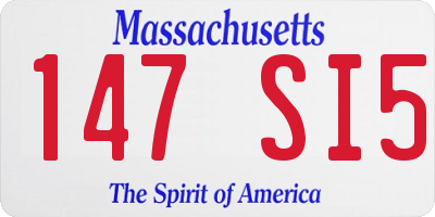 MA license plate 147SI5