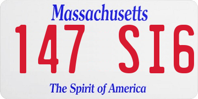 MA license plate 147SI6