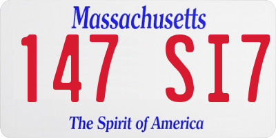 MA license plate 147SI7